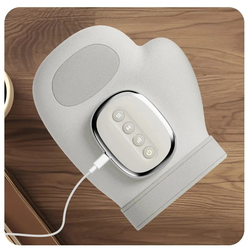 Electric Hand Massager with Heat Airbag Compression Carpal Tunnel Wrist Finger Kneading Massage Device Vibration Gloves