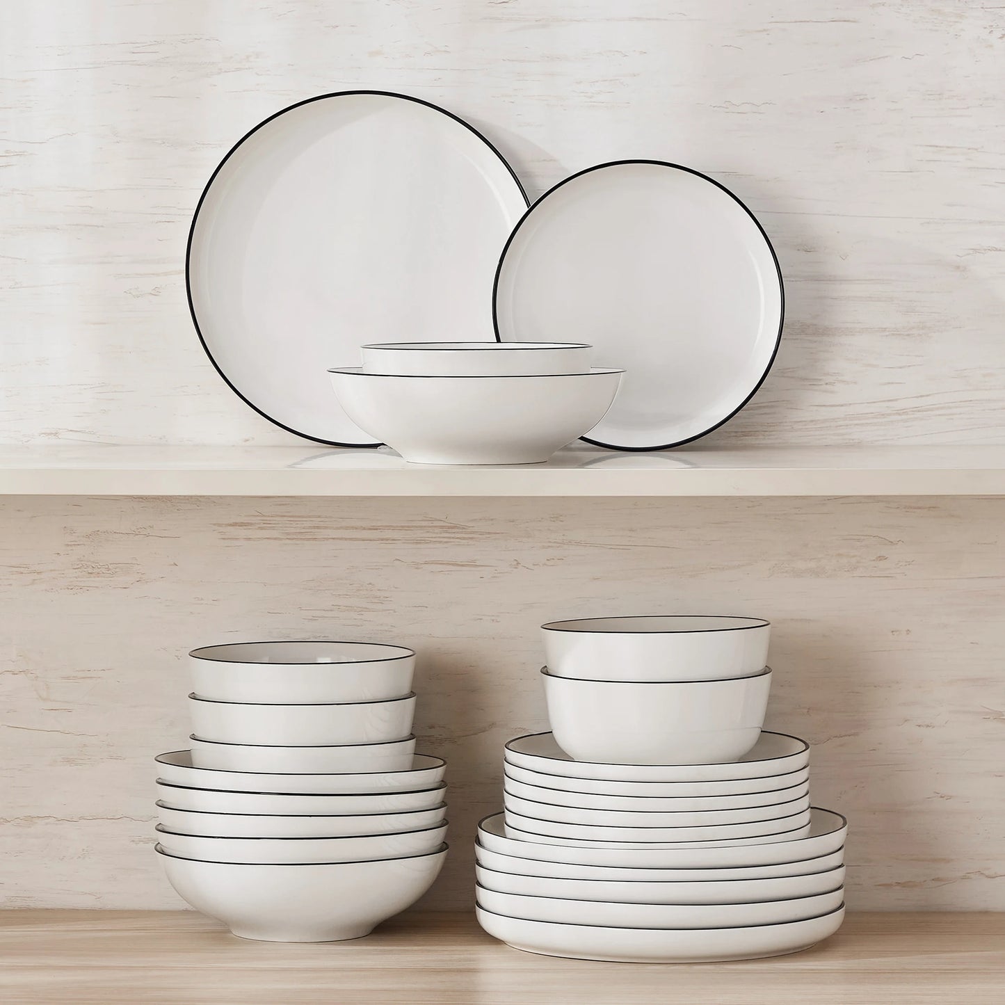 Malacasa 12 16 18 24 Piece Porcelain Dinnerware Set With Plates And Bowls