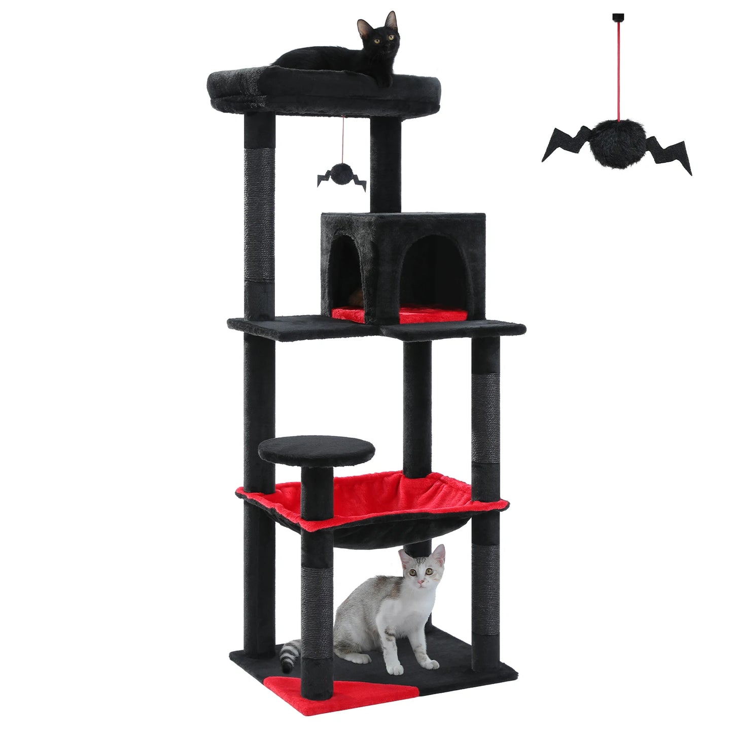 PAWZ Road 5 Level Cat Tree for Indoor Large Cats With Hammock and Sisal Posts