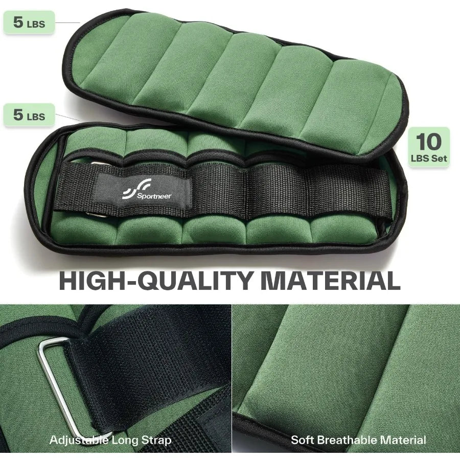 Adjustable Ankle Weights 1 Pair 2 4 6 8 10 Lbs Leg Weight Straps for Women Men Weighted Ankle Weights Set for Gym Fitness Worko