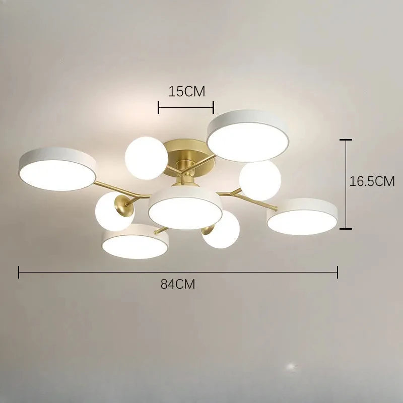 Nordic Glass Ball LED Ceiling Light Chandelier For Living Room Home Decoration