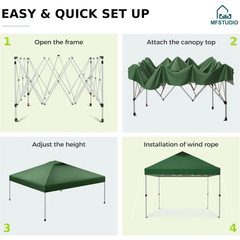 10x10 Pop Up Canopy Tent Waterproof Patio Shelter Sun Shade Screened Gazebo