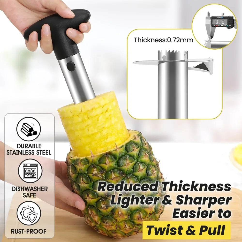 Quality pineapple covering and slicing tools - sharp pineapple knives with serrated tips - are easy to use and clean