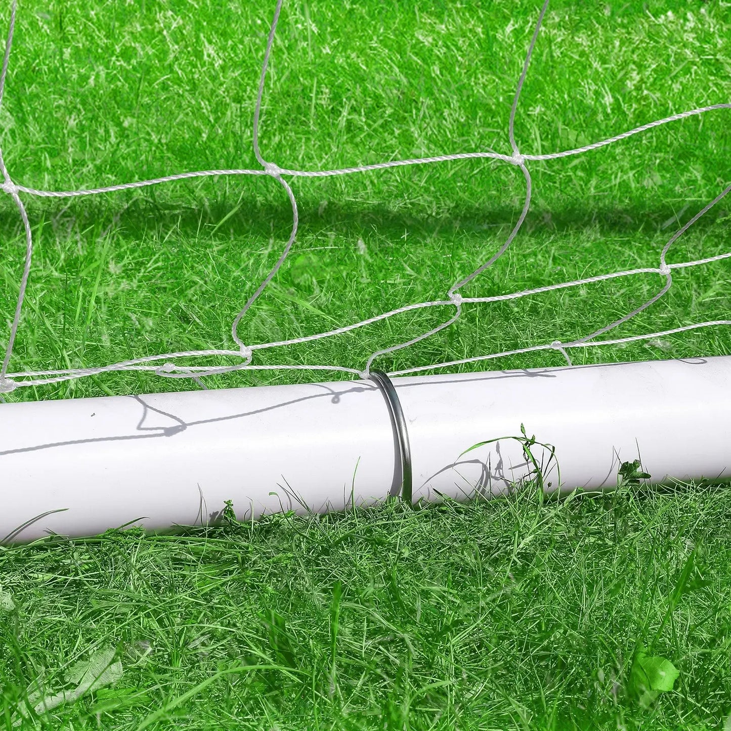 Portable 8x6ft Soccer Goal Set With Ground Stakes Net Included For Backyard Use