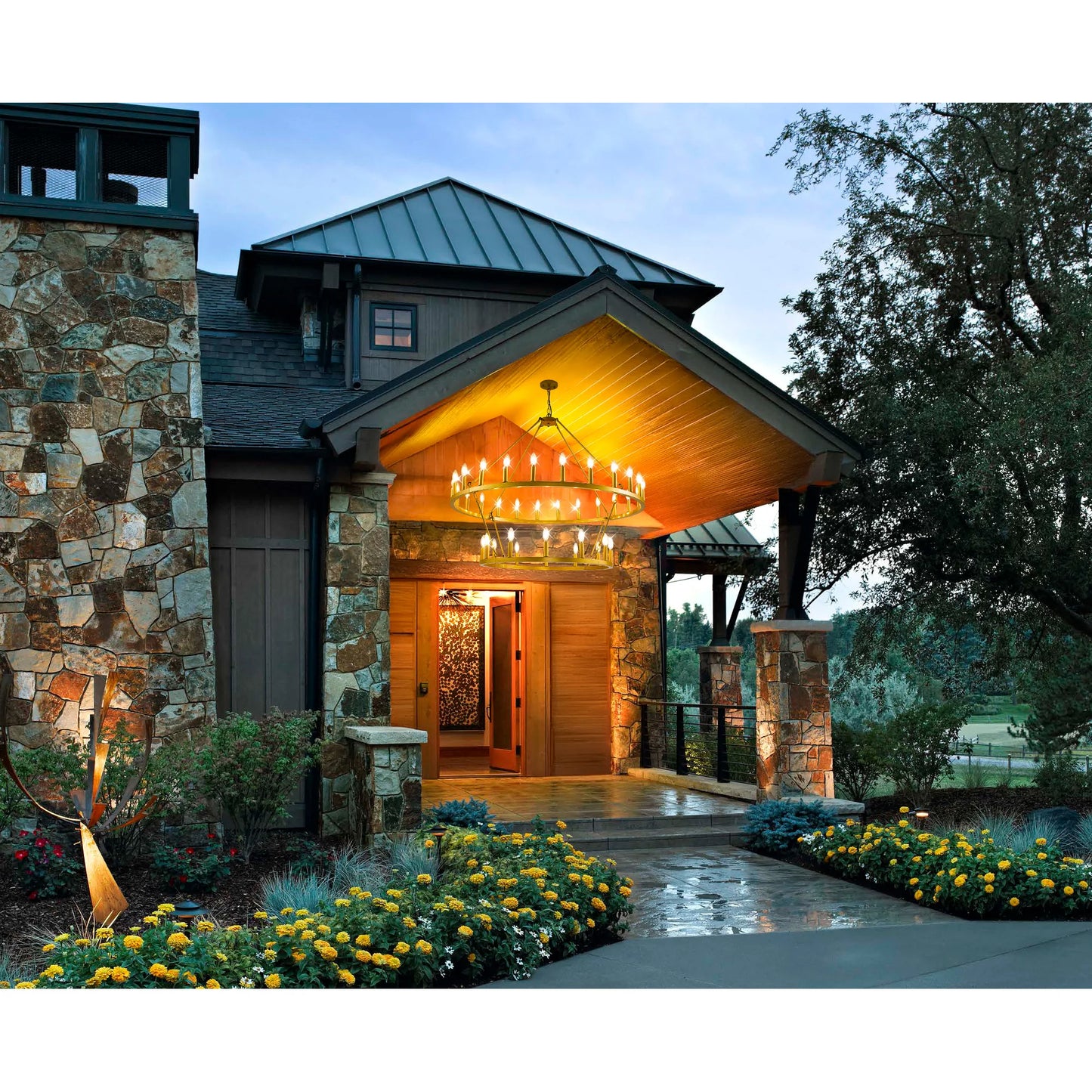 47 Inch Wagon Wheel Chandelier 2 Tier 36 Lights Farmhouse Pendant Dimmable