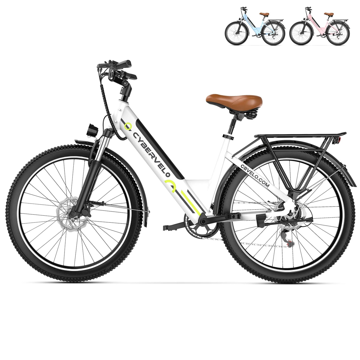 Cybervelo EK7/EK2 26" Electric Bike with 7-Speed,1000 Peak E-Bike for Adults,80 Miles Removable Battery,one year warrenty