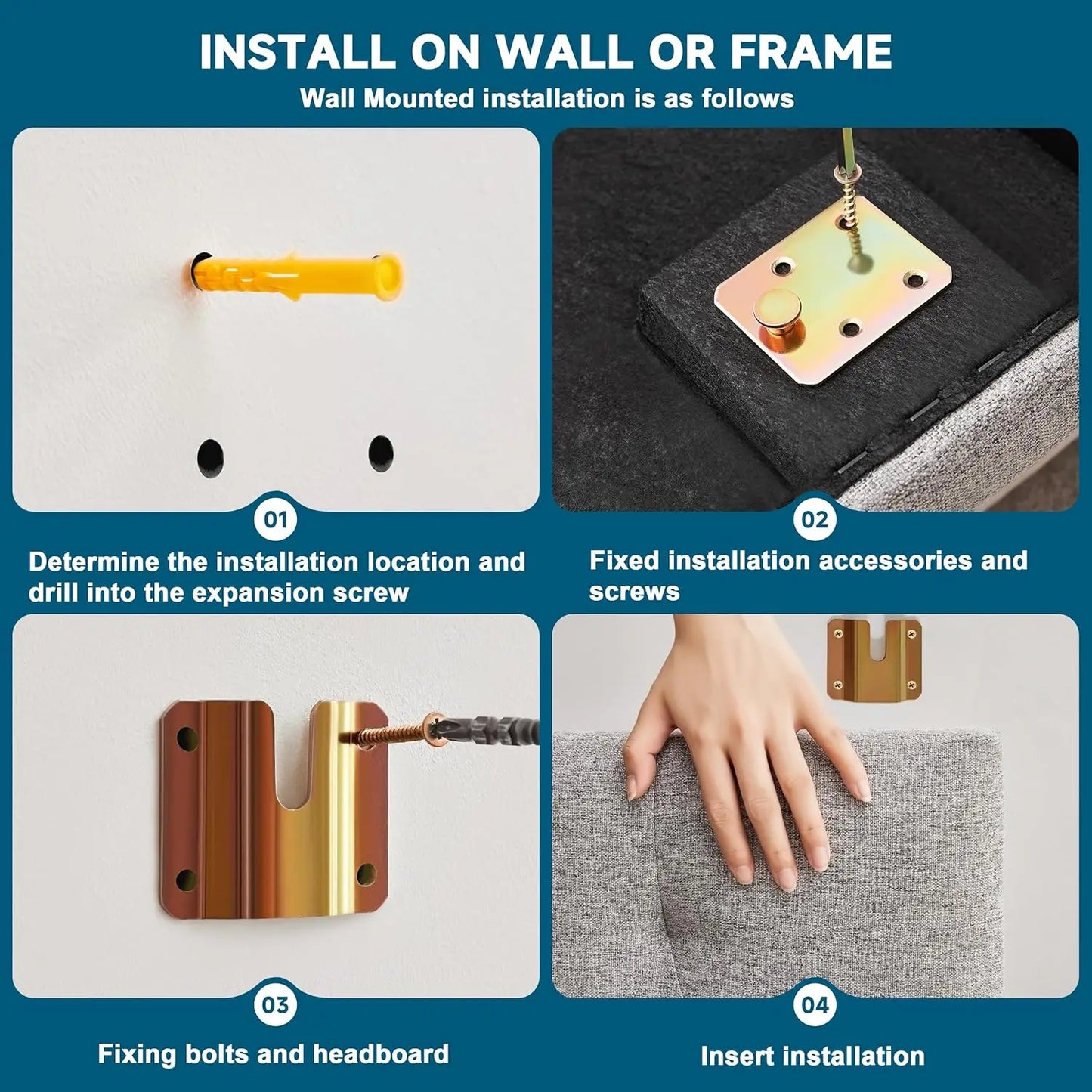 Adjustable Height King Headboard Diamond Tufted Linen Upholstered Light Gray