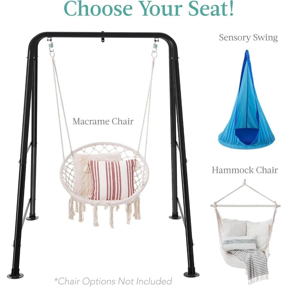 75 Inch Hammock Chair Stand Heavy Duty Indoor Outdoor Steel With Hardware