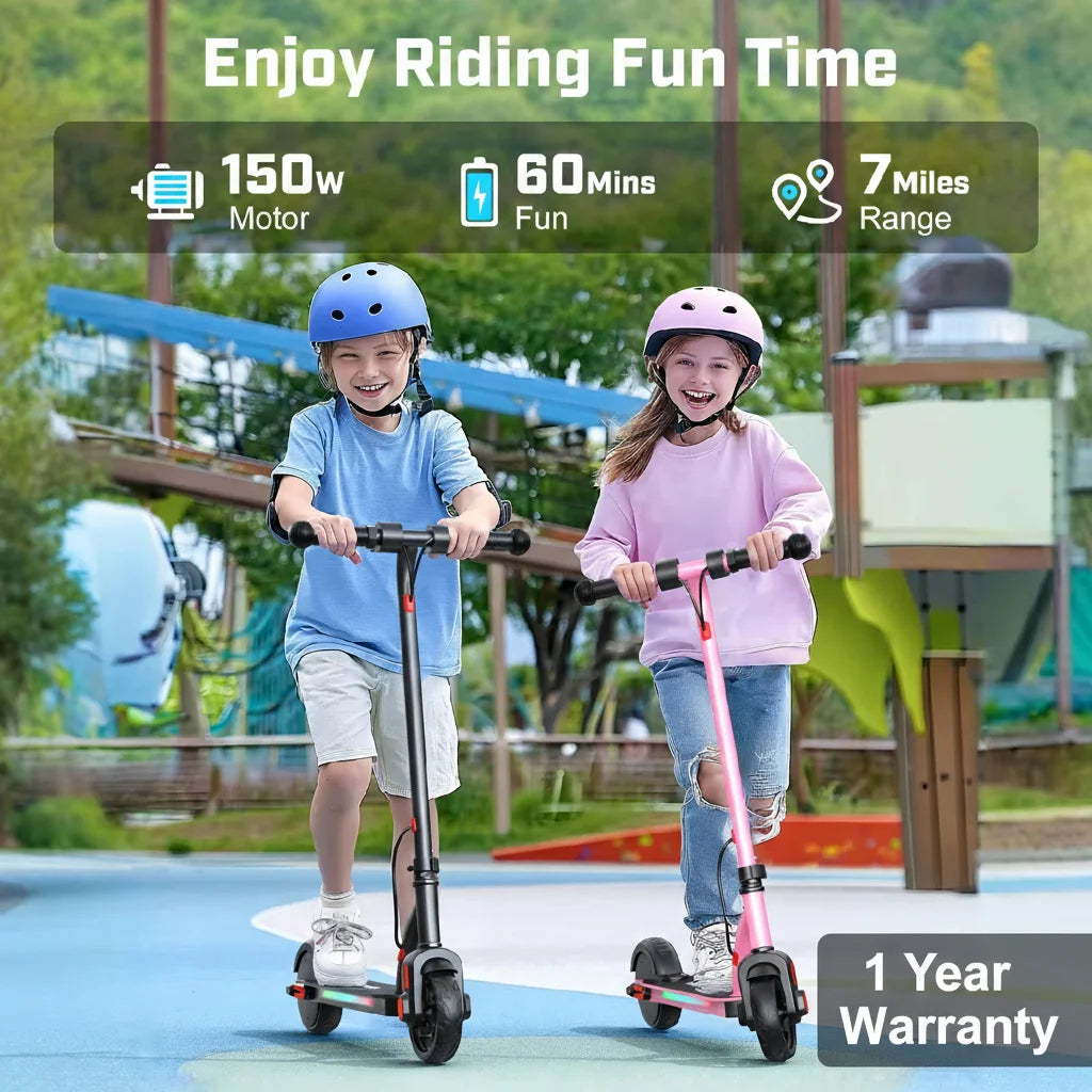 CAROMA Electric Scooter Kids Ages 6 To 12 3 Speeds 150W UL2272 Dual Braking