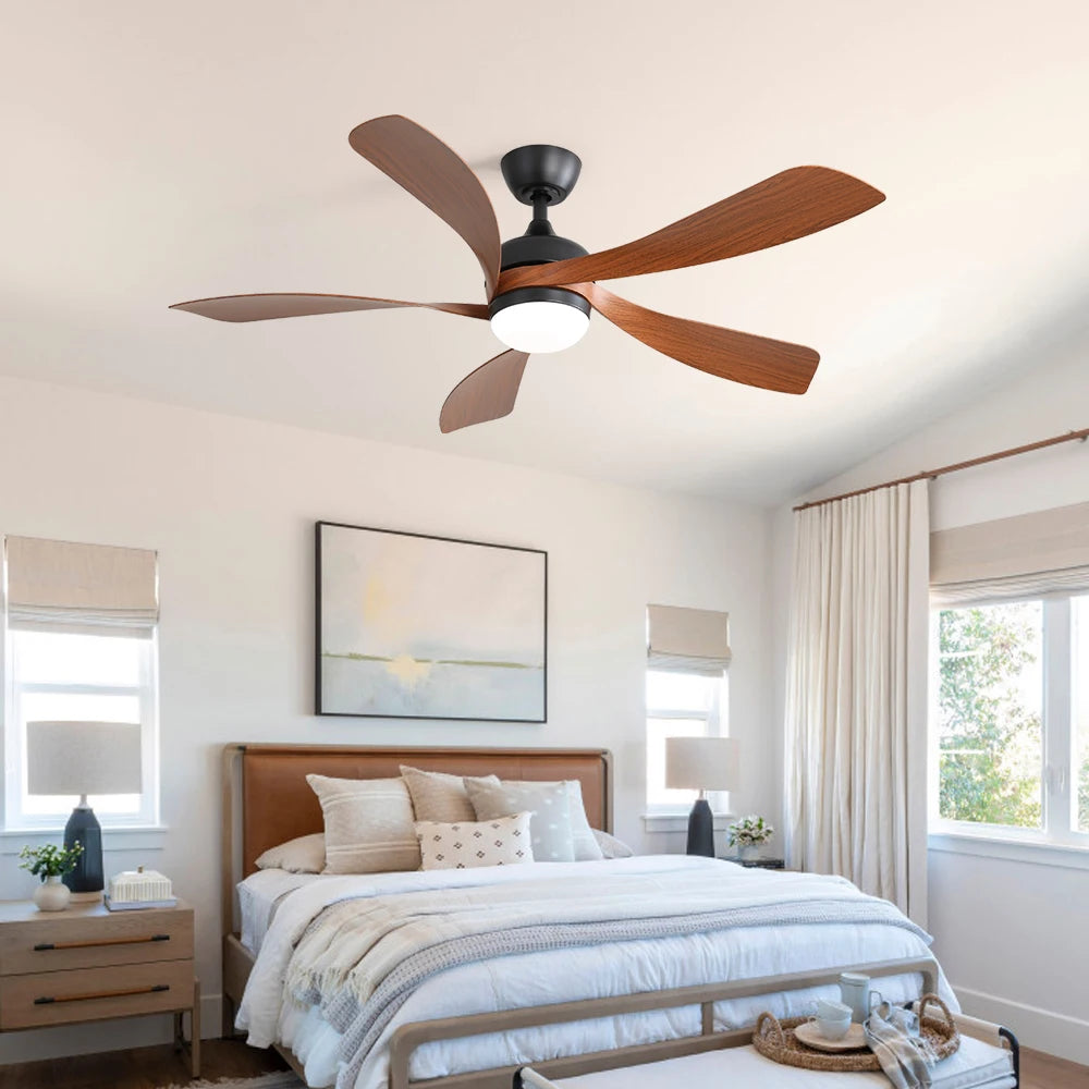 Sofucor 52 Inch 5 Blade Ceiling Fan With LED DC Motor 6 Speed Remote Control