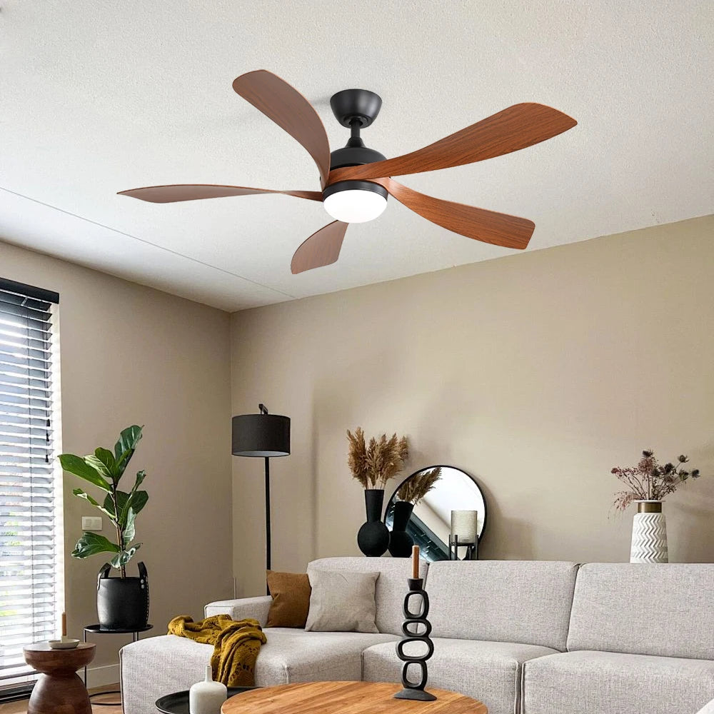 Sofucor 52 Inch 5 Blade Ceiling Fan With LED DC Motor 6 Speed Remote Control