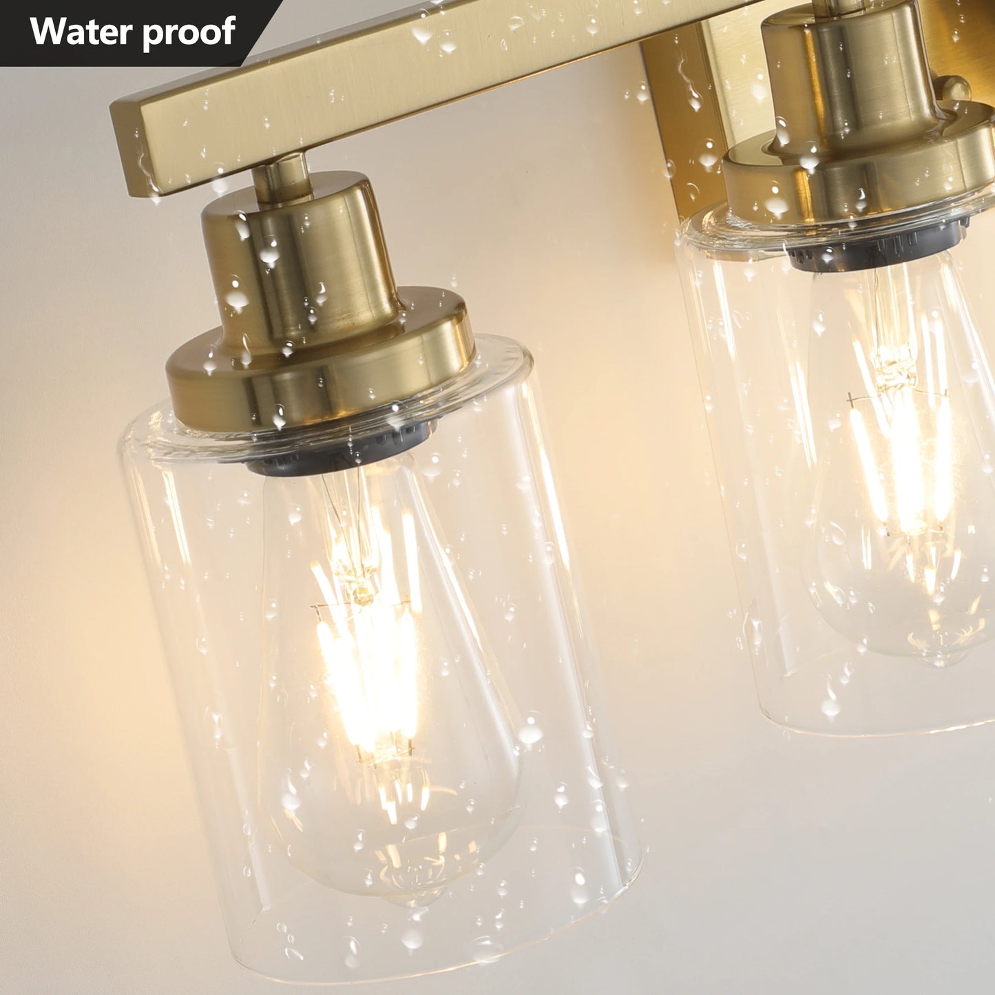 Modern Industrial Bathroom Vanity Light Five Light Sconce Clear Glass Lampshades