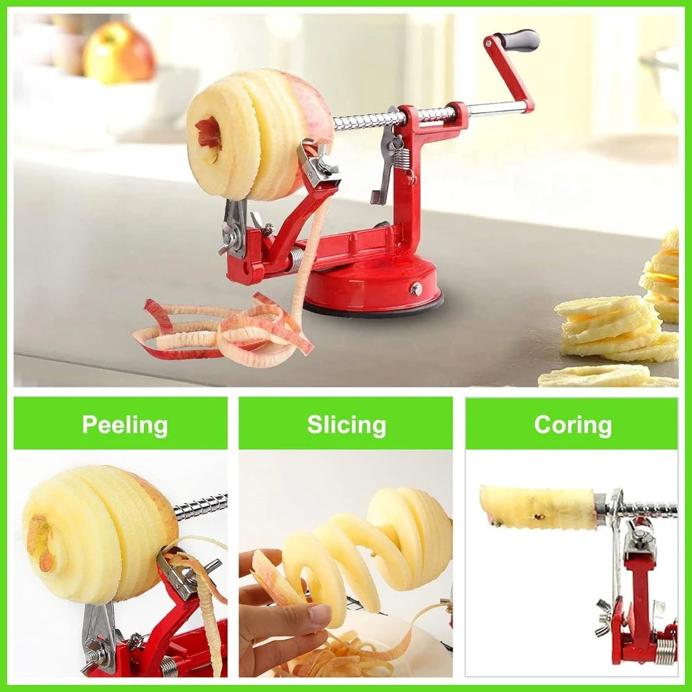 Apple Peeler With Alloy Handle Stainless Steel Blade Paring Slicing Suction Base