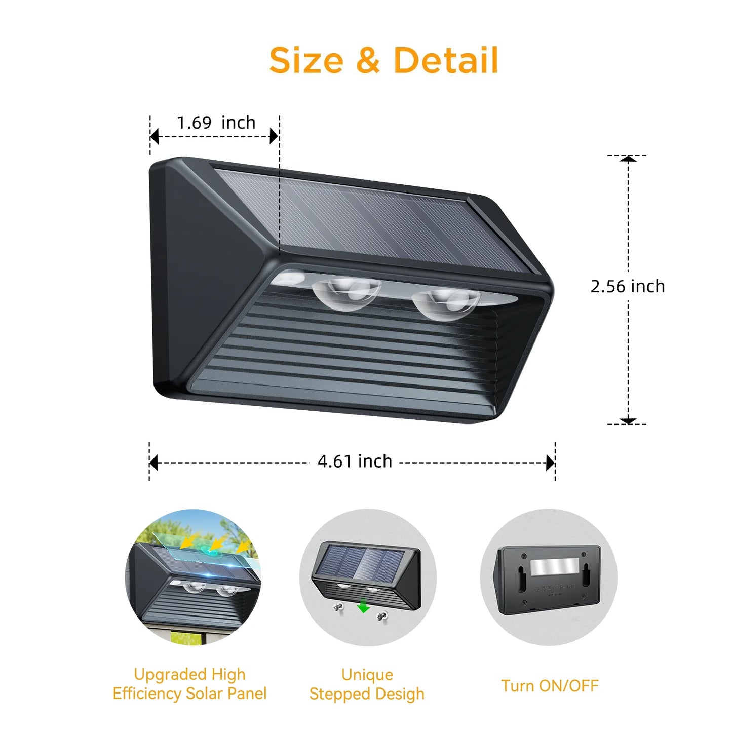 Solar Fence Step Lights 4 8 12 Pack Cool White Warm White LEDs For Walls Stairs