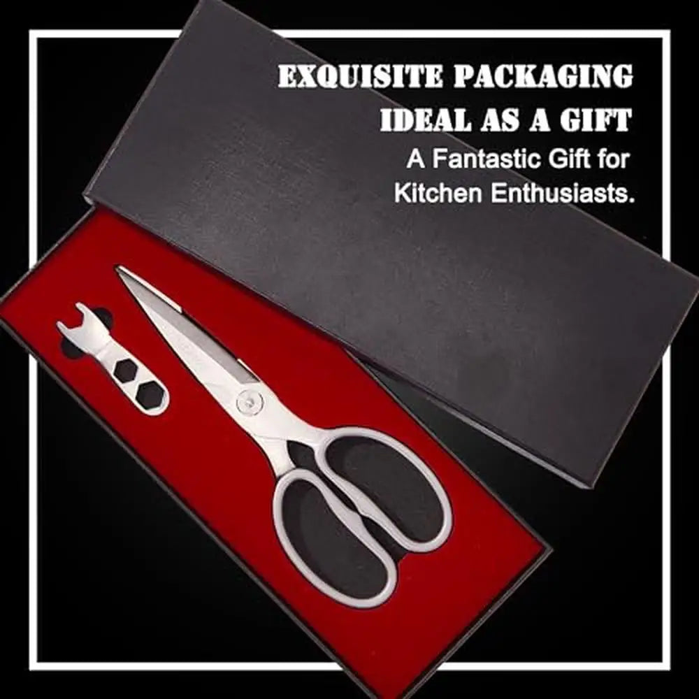 Heavy Duty Poultry Shears 3Cr14 Stainless Steel Sharp Blades Ergonomic Grip