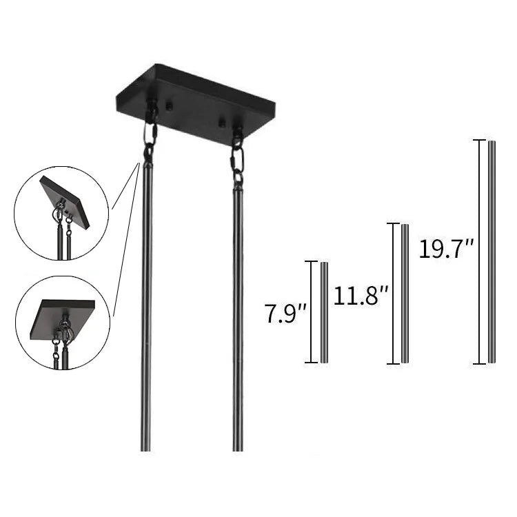 Farmhouse 5-Light Pendant Light Oak Rustic Chandelier for Dining Room