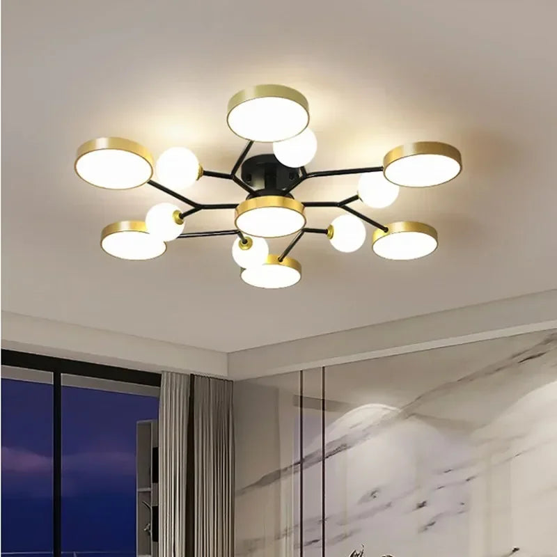 Nordic Glass Ball LED Ceiling Light Chandeliers For Living Room