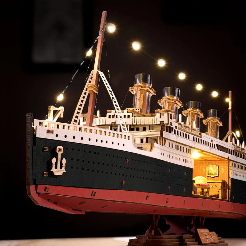 Robotime Rolife Classic Luxury Cruise Ship 3D Puzzle With LED Lights