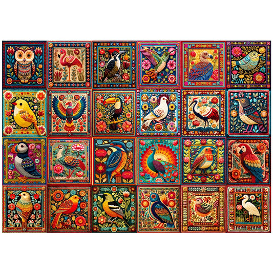 BenBen 1000 Piece Jigsaw Puzzle Bird Crochet Theme Letters On Back For Adults