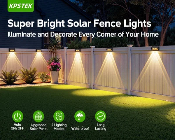 Solar Fence Step Lights 4 8 12 Pack Cool White Warm White LEDs For Walls Stairs