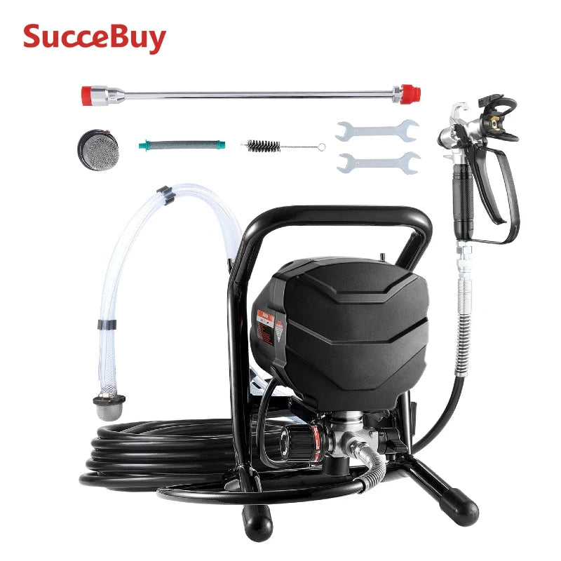 SucceBuy Stand Airless Paint Sprayer 650W 3000 PSI Electric Extension Rod