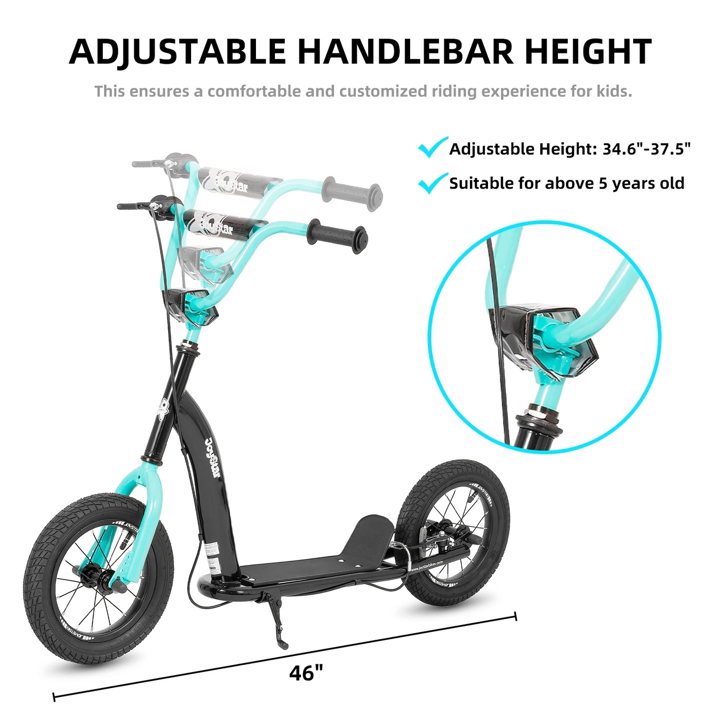Joystar Kids Kick Scooter Lightweight With Adjustable Handlebar And Rear Brakes