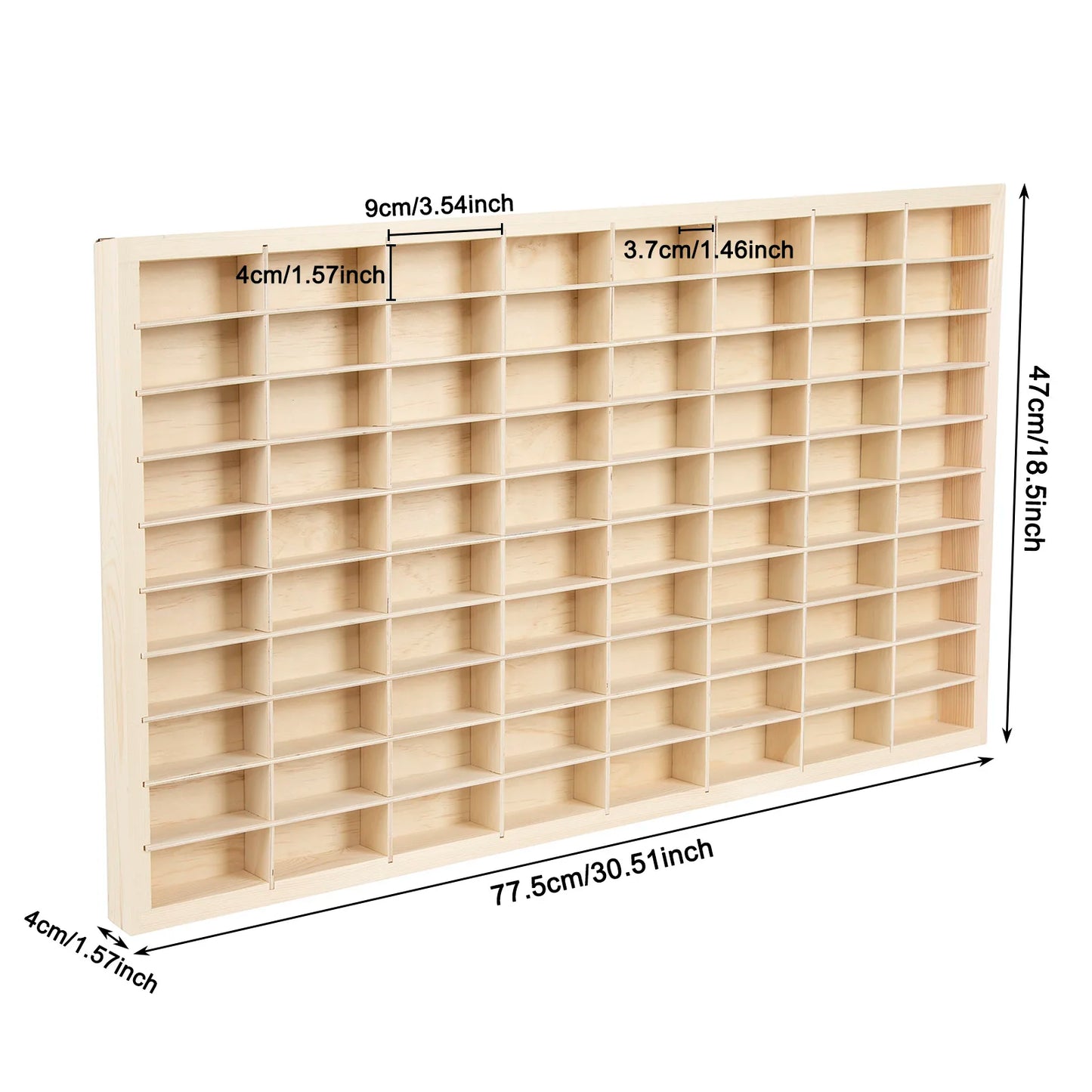 80 Grids Wood Display Shelf For Hot Wheels Diecast Cars One Sixty Fourth Scale