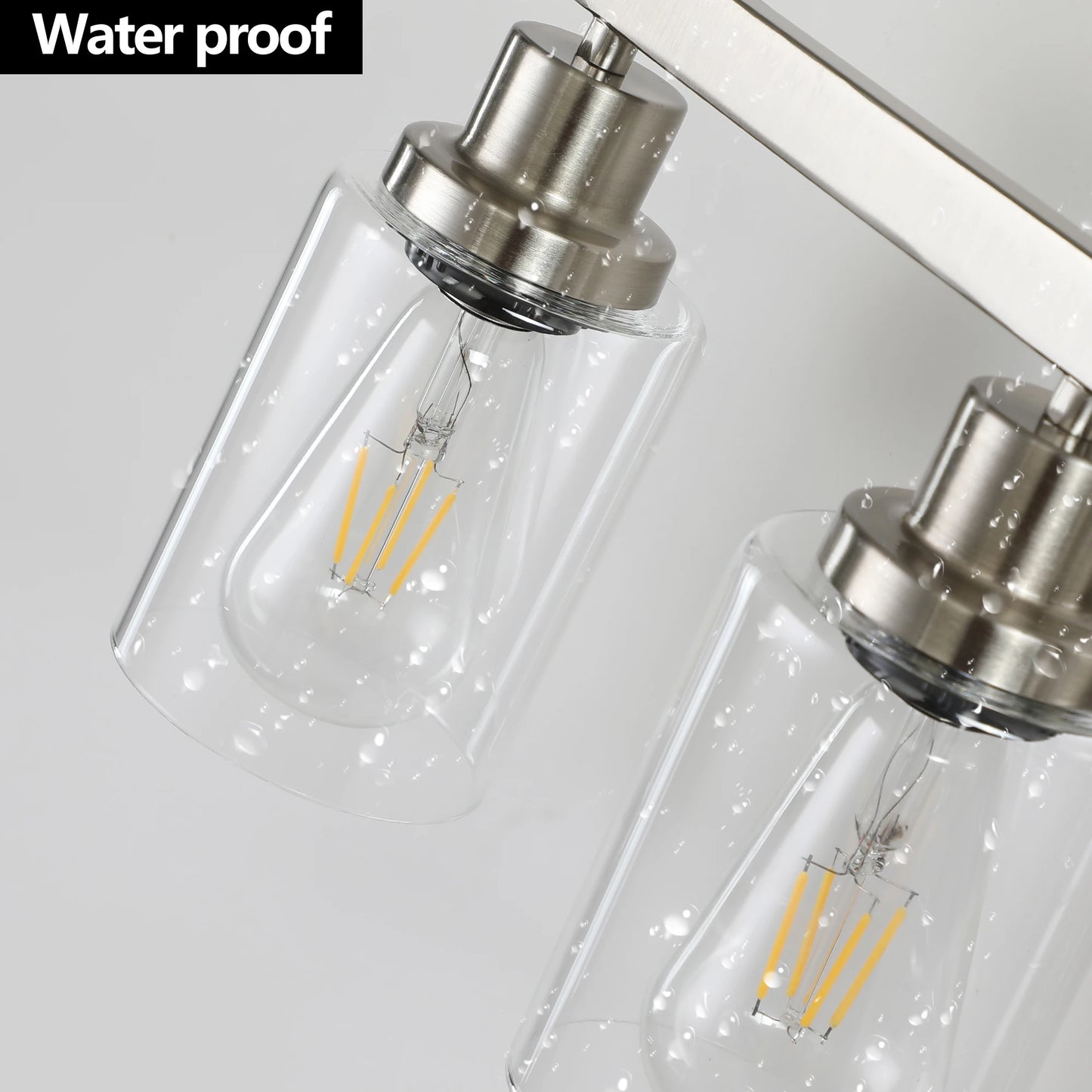 Modern Industrial Bathroom Vanity Light Five Light Sconce Clear Glass Lampshades