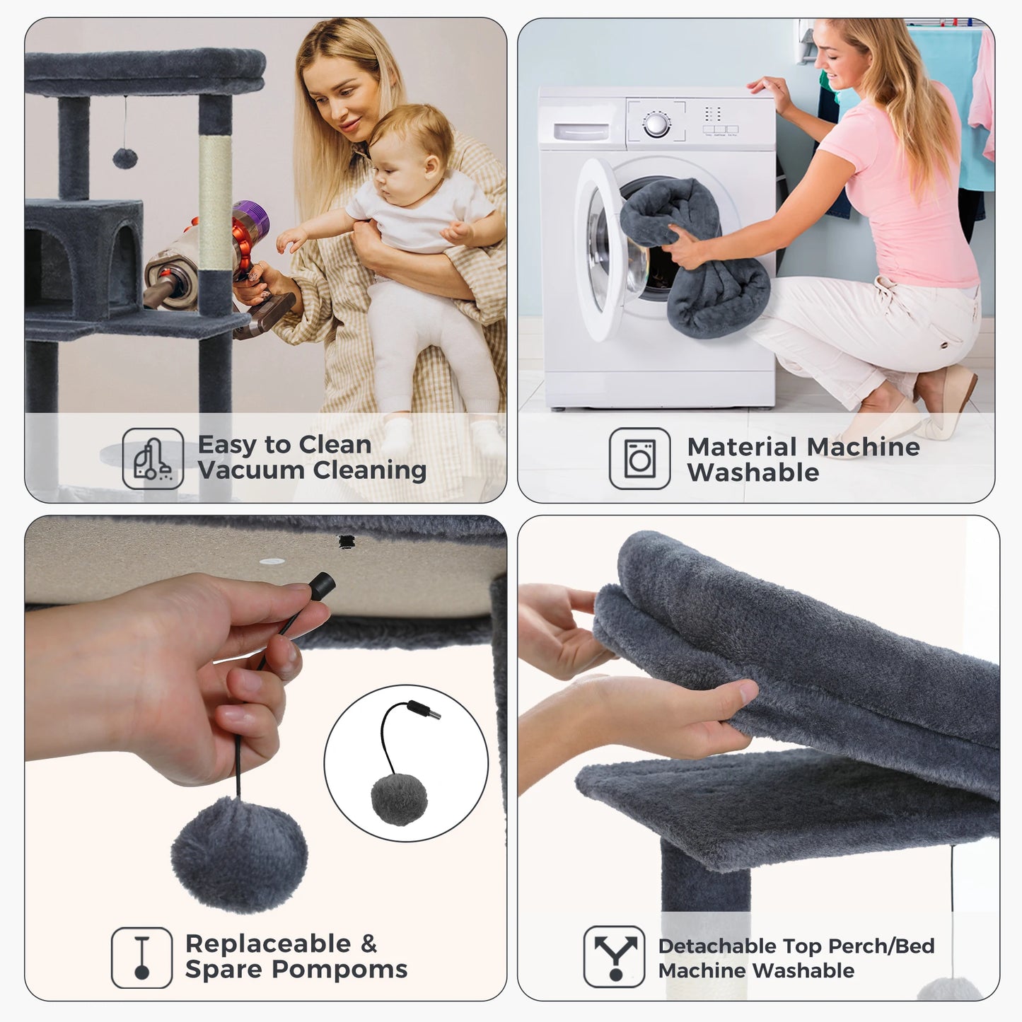 PAWZ Road 5 Level Cat Tree for Indoor Large Cats With Hammock and Sisal Posts