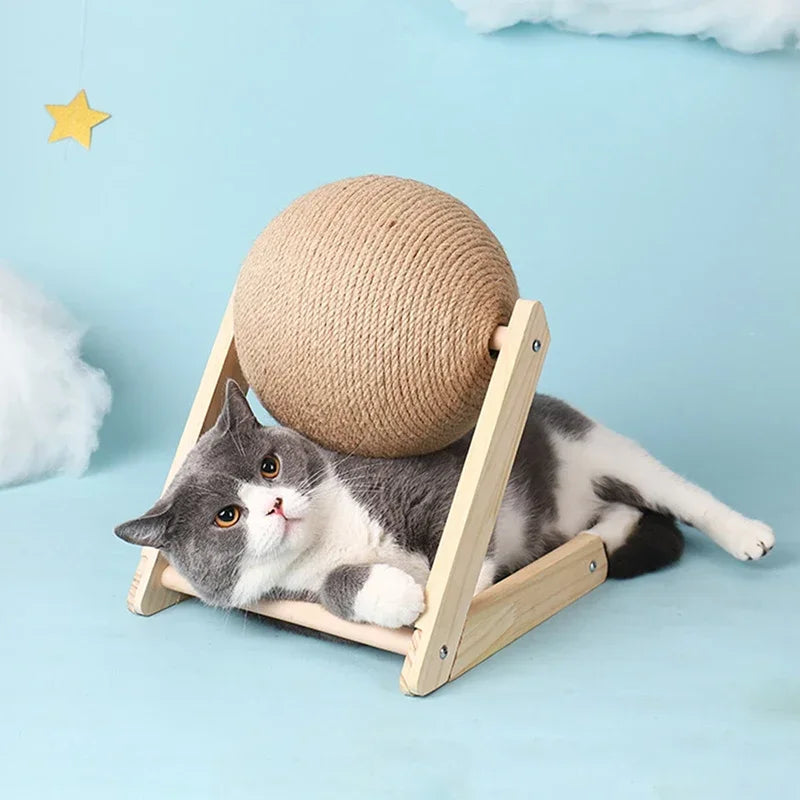 Cat Scratching Ball Toy Kitten Sisal Rope Ball Board For Cats