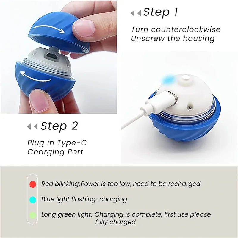 Electronic Interactive Dog Ball Toy USB Moving Ball Bouncing For Puppies