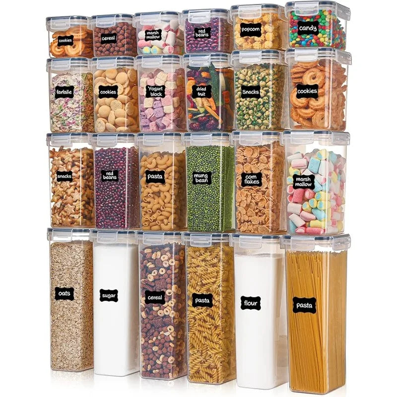 24 Piece Airtight Food Storage Containers With Lids For Pantry Cereal Dry Food