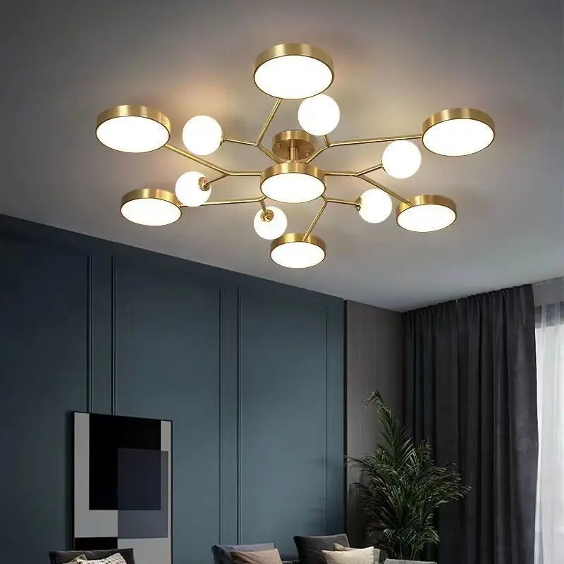 Nordic Glass Ball LED Ceiling Light Chandeliers For Living Room