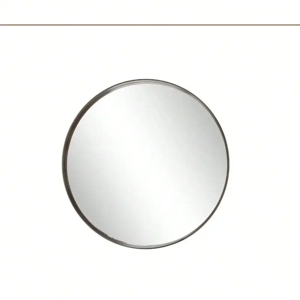 Round Aluminum Alloy Deep Framed Wall Mirror with Simple Metal Frame, Entryway, Bedroom Vanity, Living Room, Hallway Decor