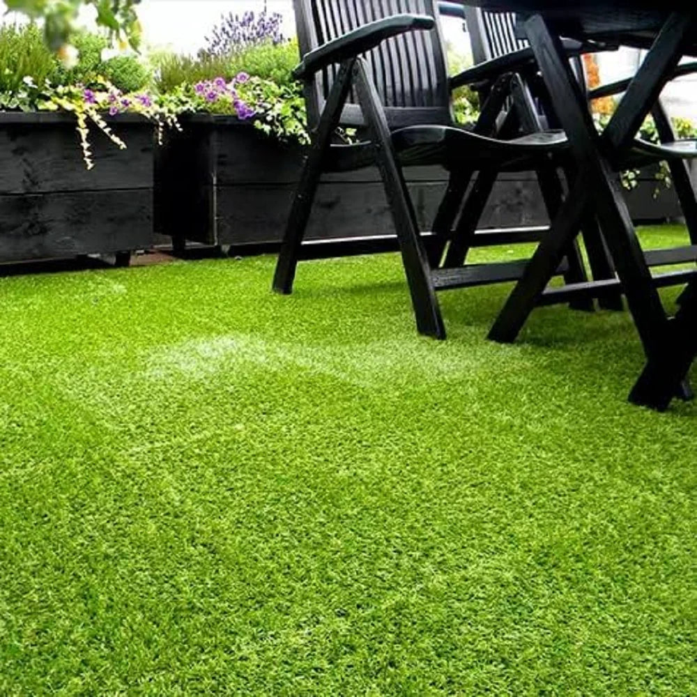 Outdoor Artificial Grass Interlocking Tiles 35 Pcs 12x12 Balcony Deck Decor