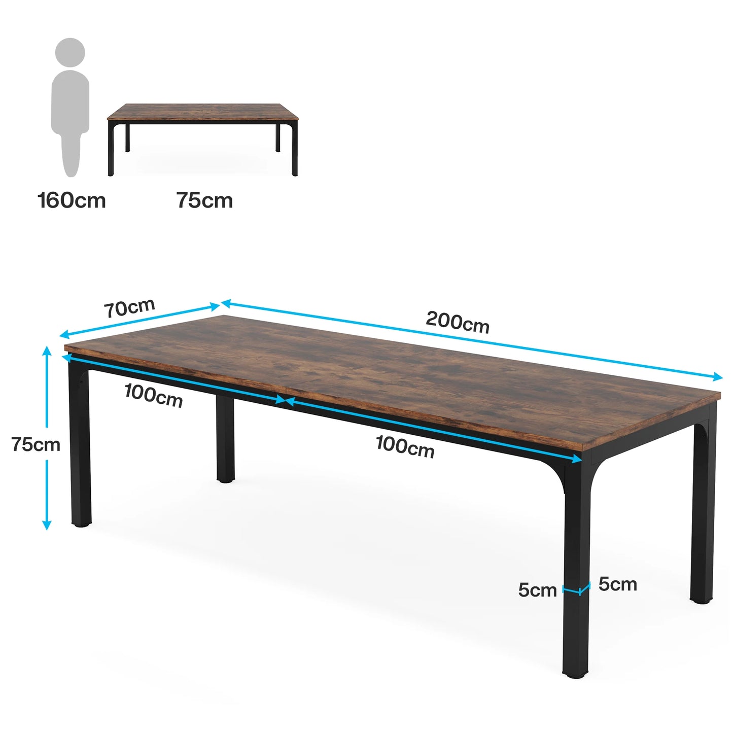 Tribesigns 78.7 Inch Double Computer Desk for Home Office 2 Person
