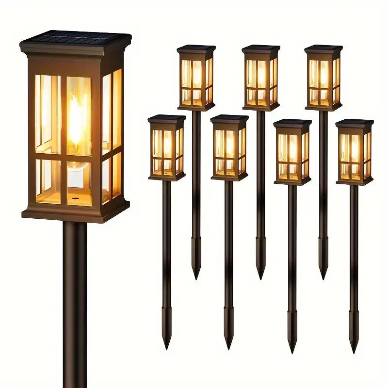 2 6 8 Pack Solar Pathway Lights Outdoor LED Path Lighting For Patio And Sidewalk
