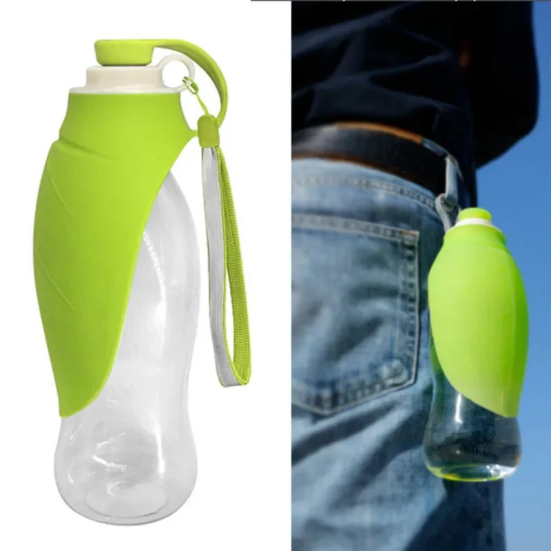 580ml Portable Dog Water Bottle With Silicone Travel Bowl For Outdoor Pets