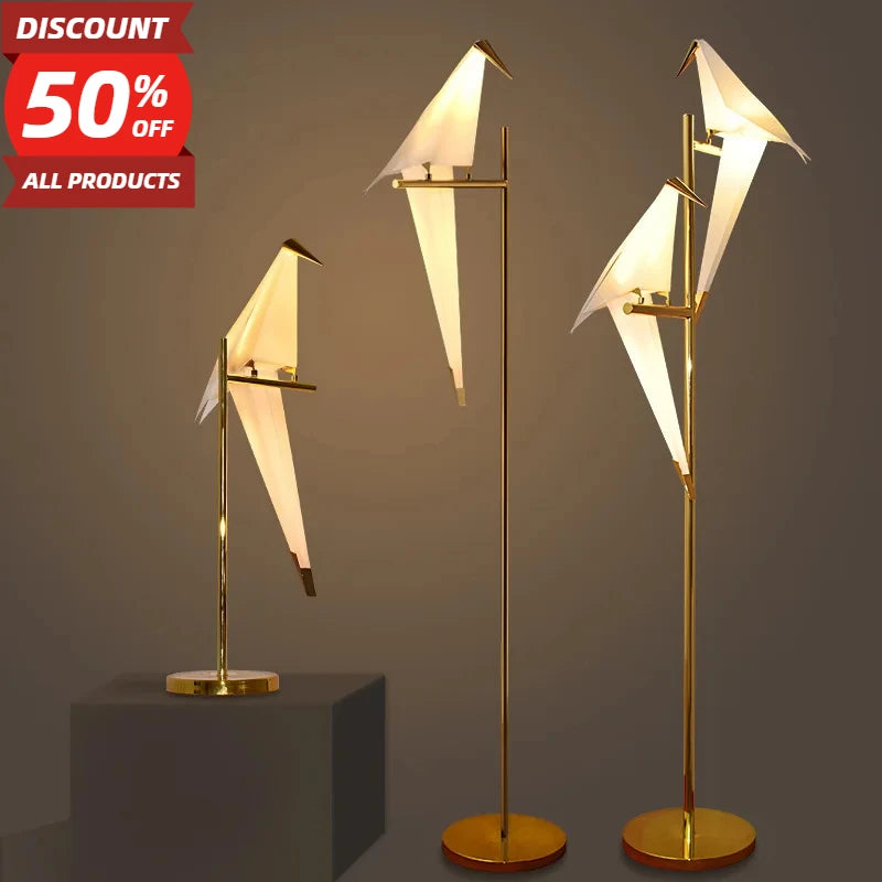 Nordic LED Bird Floor Lamp Rotatable Standing Lamp For Bedroom Living Room