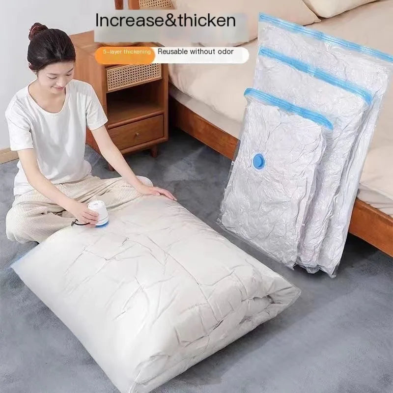 8 Piece Extra Large Vacuum Storage Bags Set 40x60cm Manual Pump Space Saving