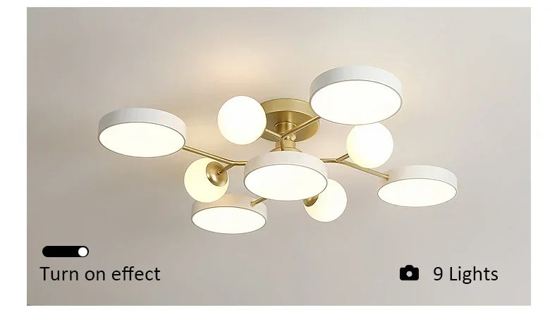 Nordic Glass Ball LED Ceiling Light Chandelier For Living Room Home Decoration