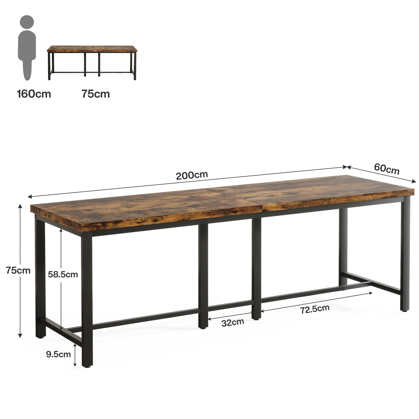 Tribesigns 78.7 Inch Double Computer Desk for Home Office 2 Person