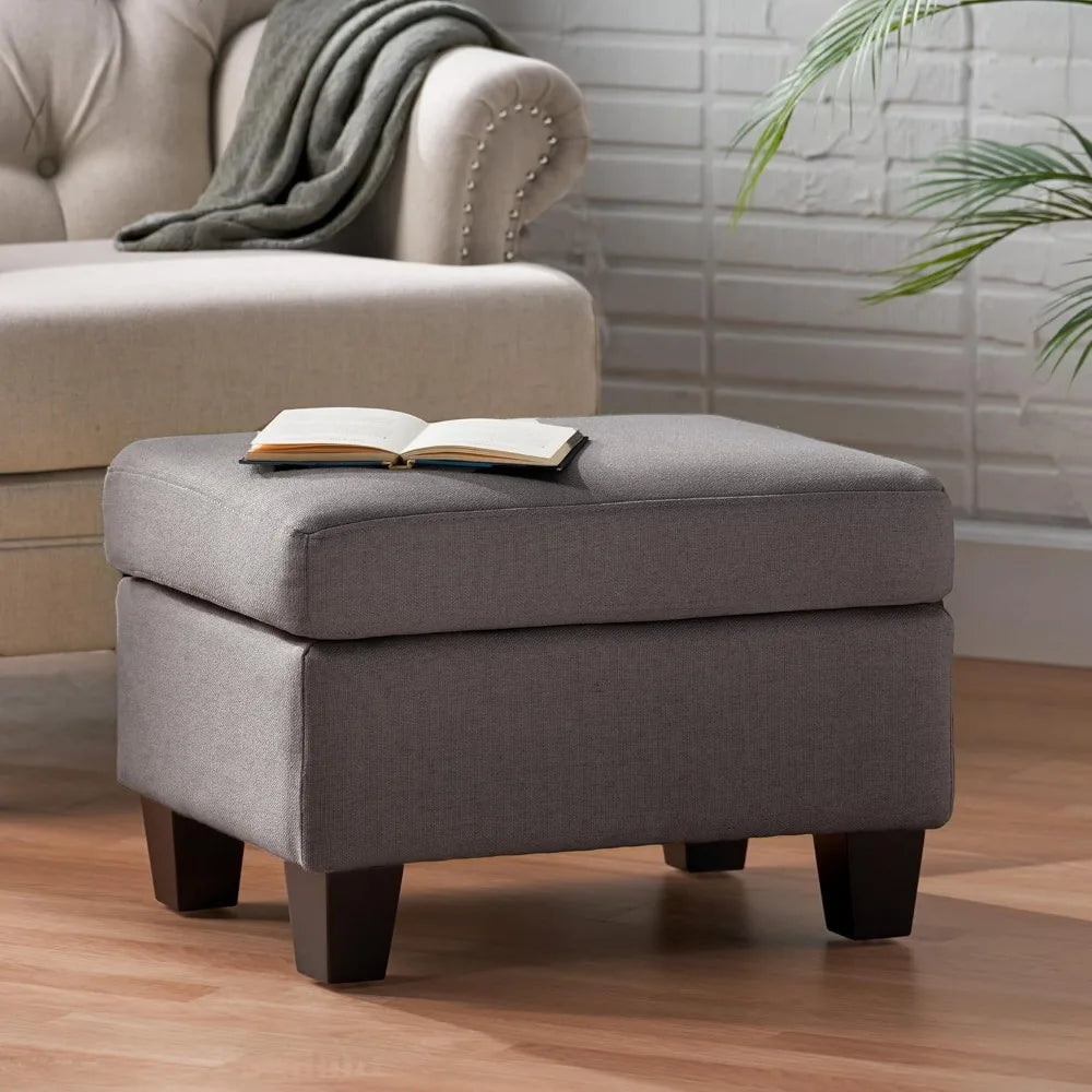 Christopher Knight Home Rosella Fabric Ottoman Ash Grey