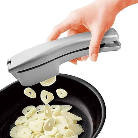2 In 1 Multifunctional Garlic Press And Slicer Zinc Alloy Manual Kitchen Gadget