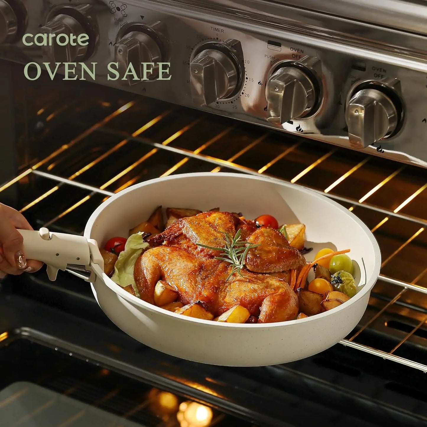 12 Piece Nonstick Pots And Pans Set With Removable Handle Induction Oven Safe