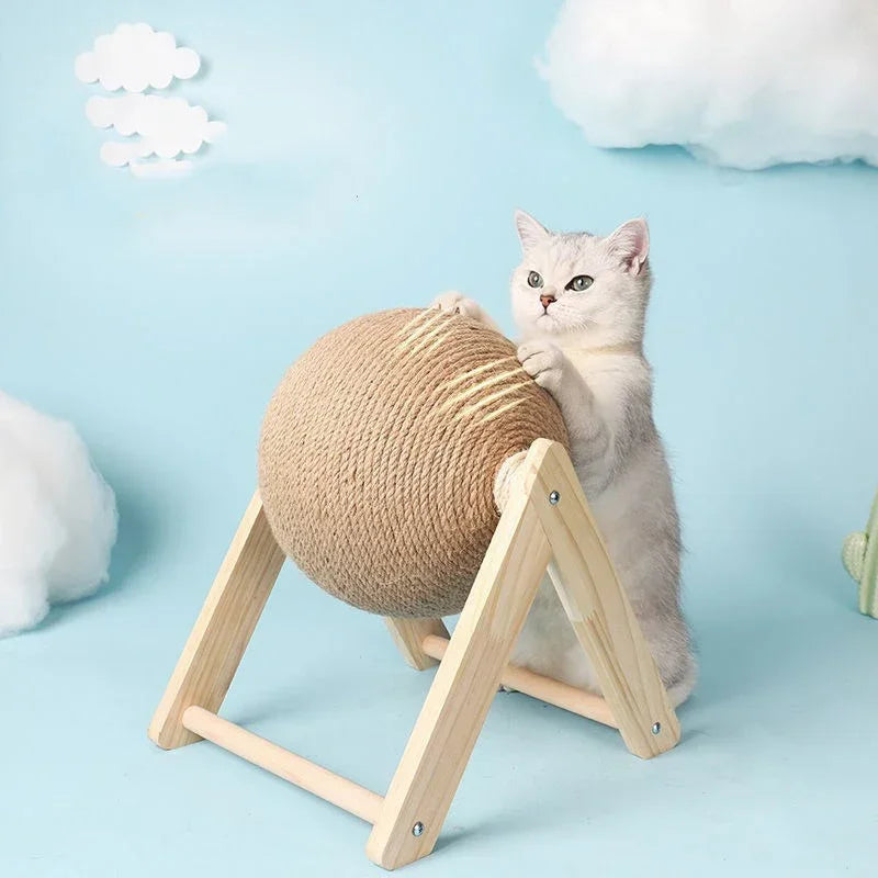 Cat Scratching Ball Toy Kitten Sisal Rope Ball Board For Cats