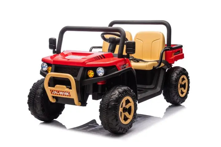 24V Two Seater Ride On Dump Truck With Remote 4WD LED Lights Music