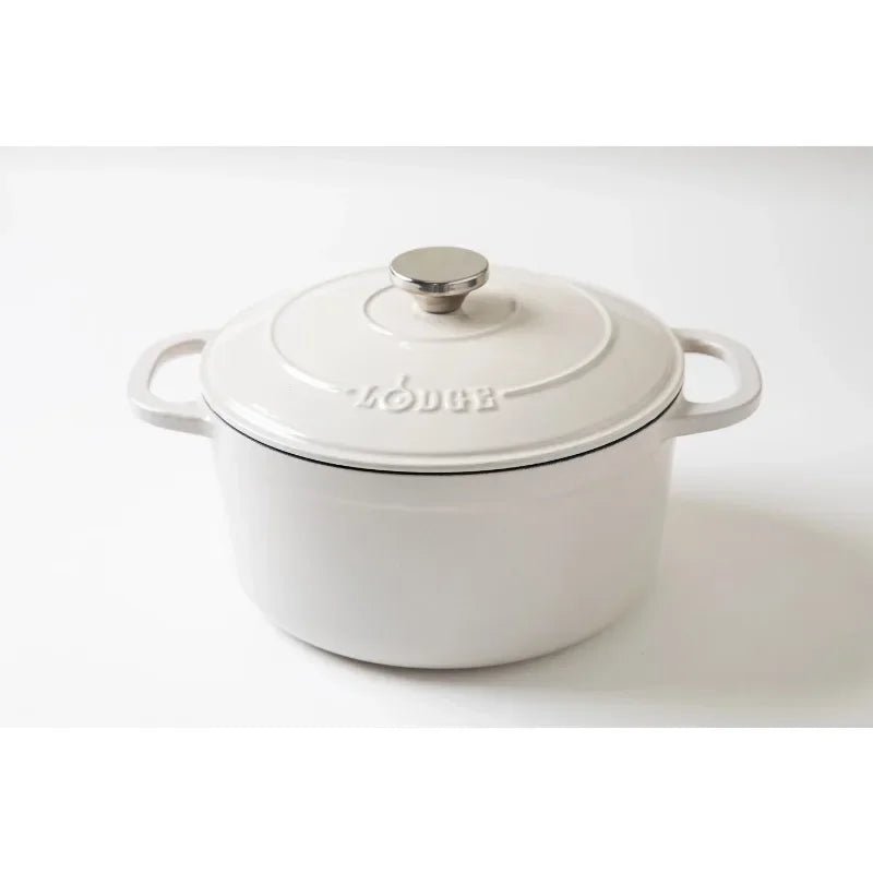 Lodge 5.5 Qt Red Enameled Cast Iron Dutch Oven Nonstick Cookware