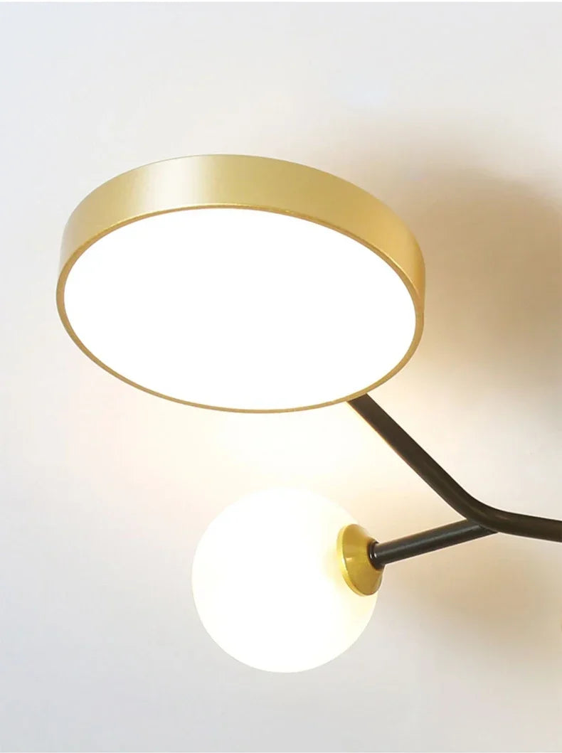 Nordic Glass Ball LED Ceiling Light Chandeliers For Living Room