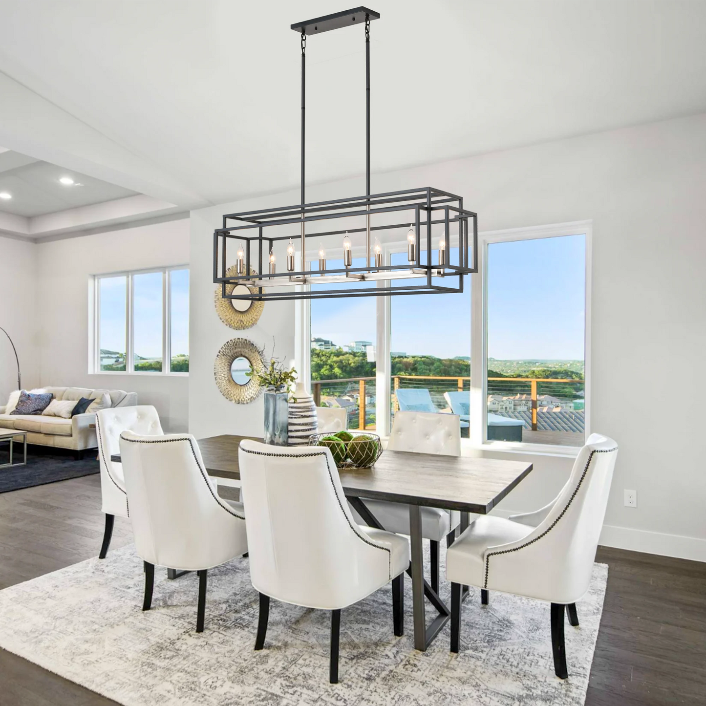 Retro Industrial Chandelier for Dining Room Kitchen Island Bar Light Pendant